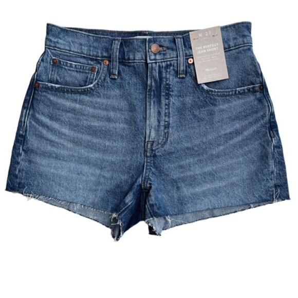 MADEWELL The Perfect Jean Short in Bartow Wash: TENCEL™ Denim Edition - NWT - Picture 1 of 8